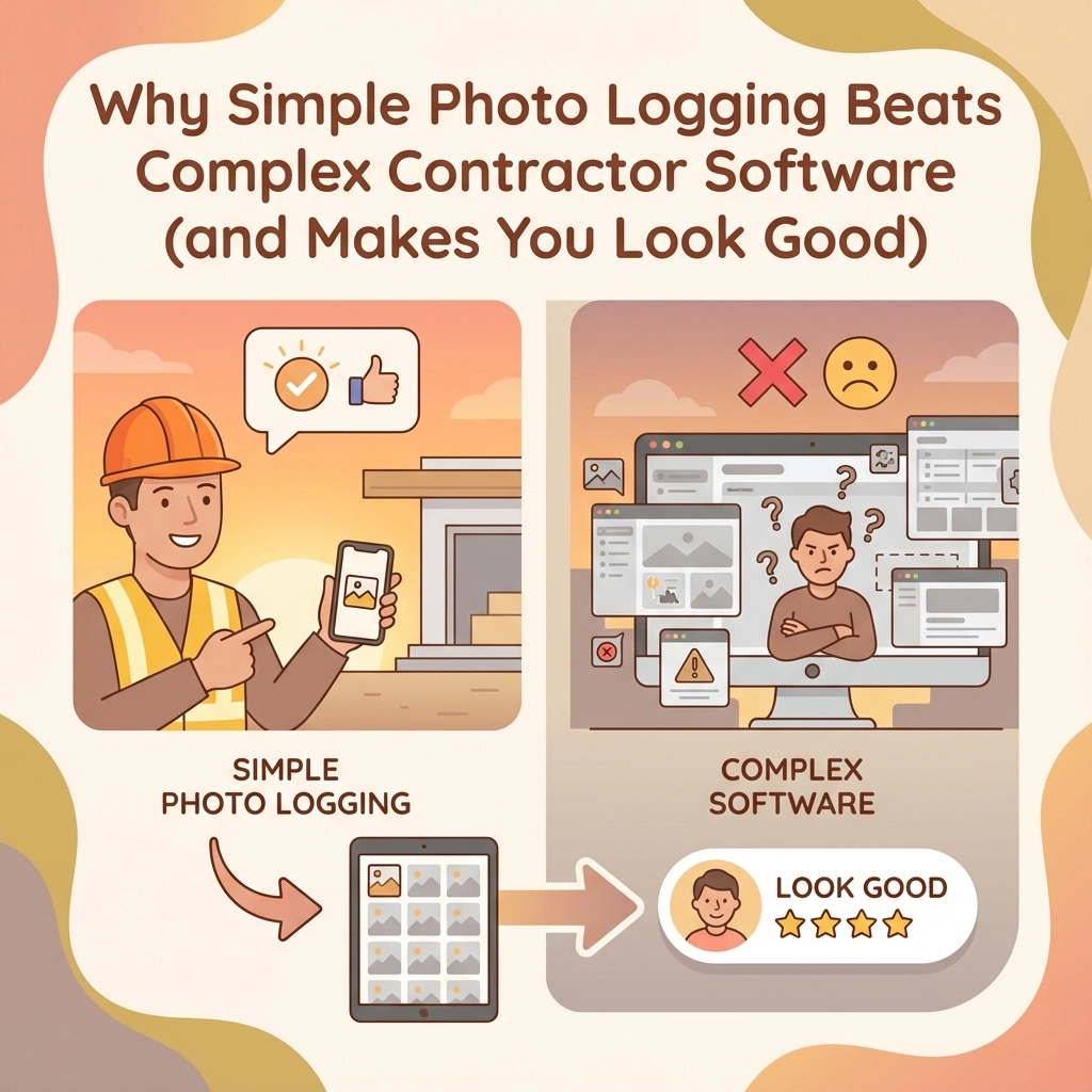 Why Simple Photo Logging Beats Complex Contractor Software (and Makes You Look Good)