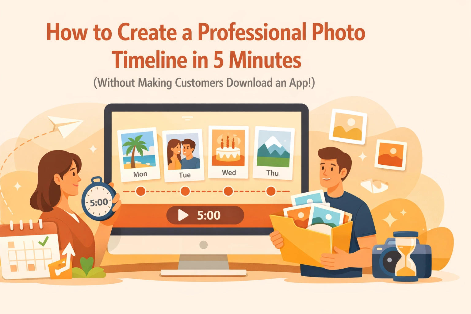 How to Create a Professional Photo Timeline in 5 Minutes (Without Making Customers Download an App)