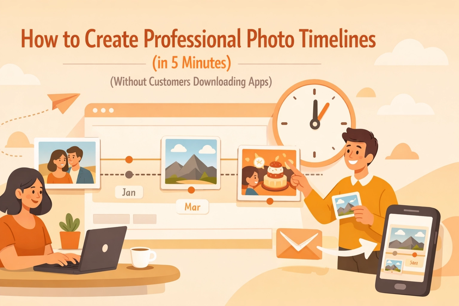 How to Create Professional Photo Timelines in 5 Minutes (Without Customers Downloading Apps)