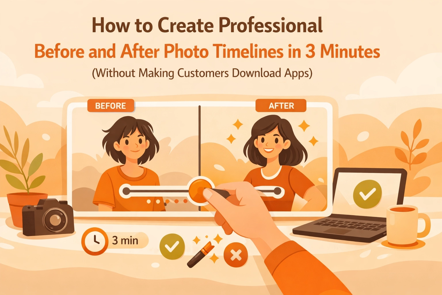 How to Create Professional Before and After Photo Timelines in 3 Minutes (Without Making Customers Download Apps)
