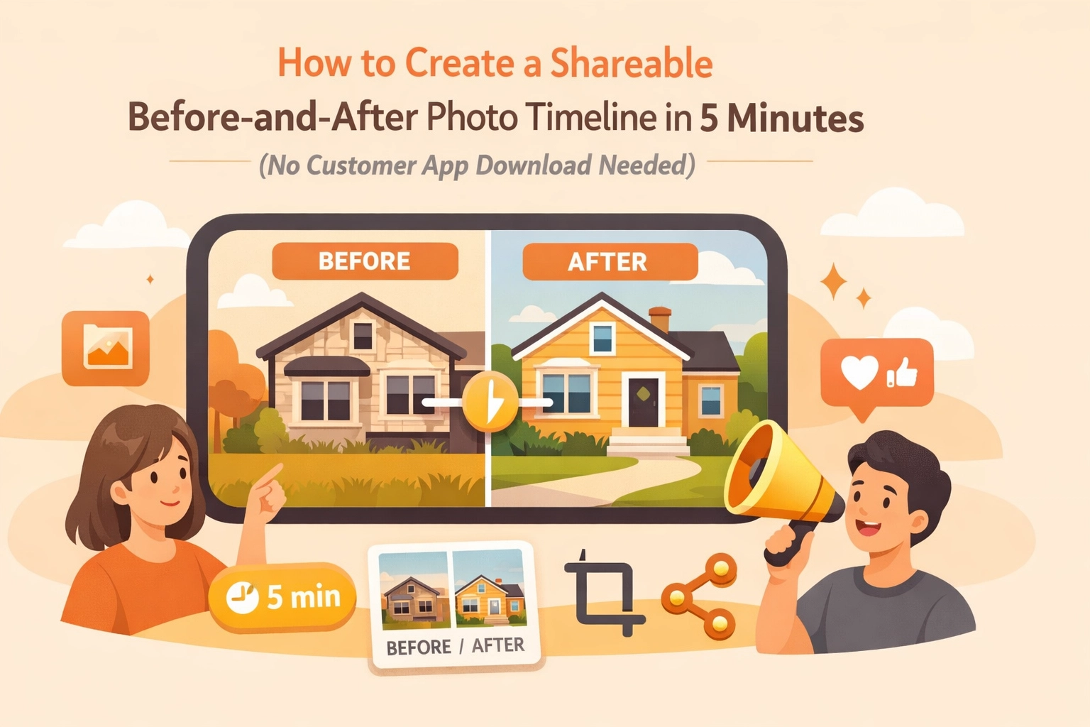 How to Create a Shareable Before-and-After Photo Timeline in 5 Minutes (No Customer App Download Needed)