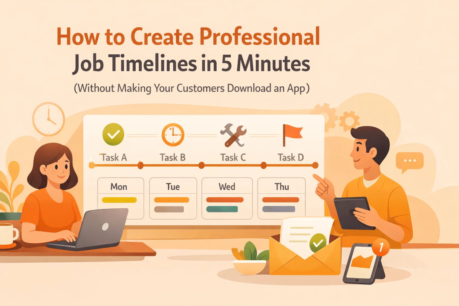 How to Create Professional Job Timelines in 5 Minutes (Without Making Your Customers Download an App)