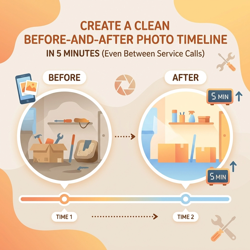How to Create a Clean Before-and-After Photo Timeline in 5 Minutes (Even Between Service Calls)