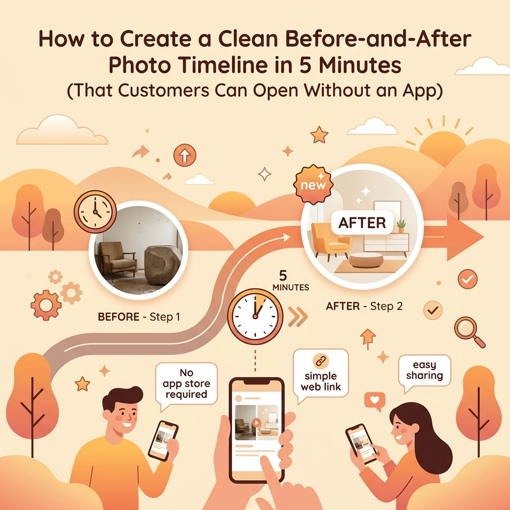 How to Create a Clean Before-and-After Photo Timeline in 5 Minutes (That Customers Can Open Without an App)