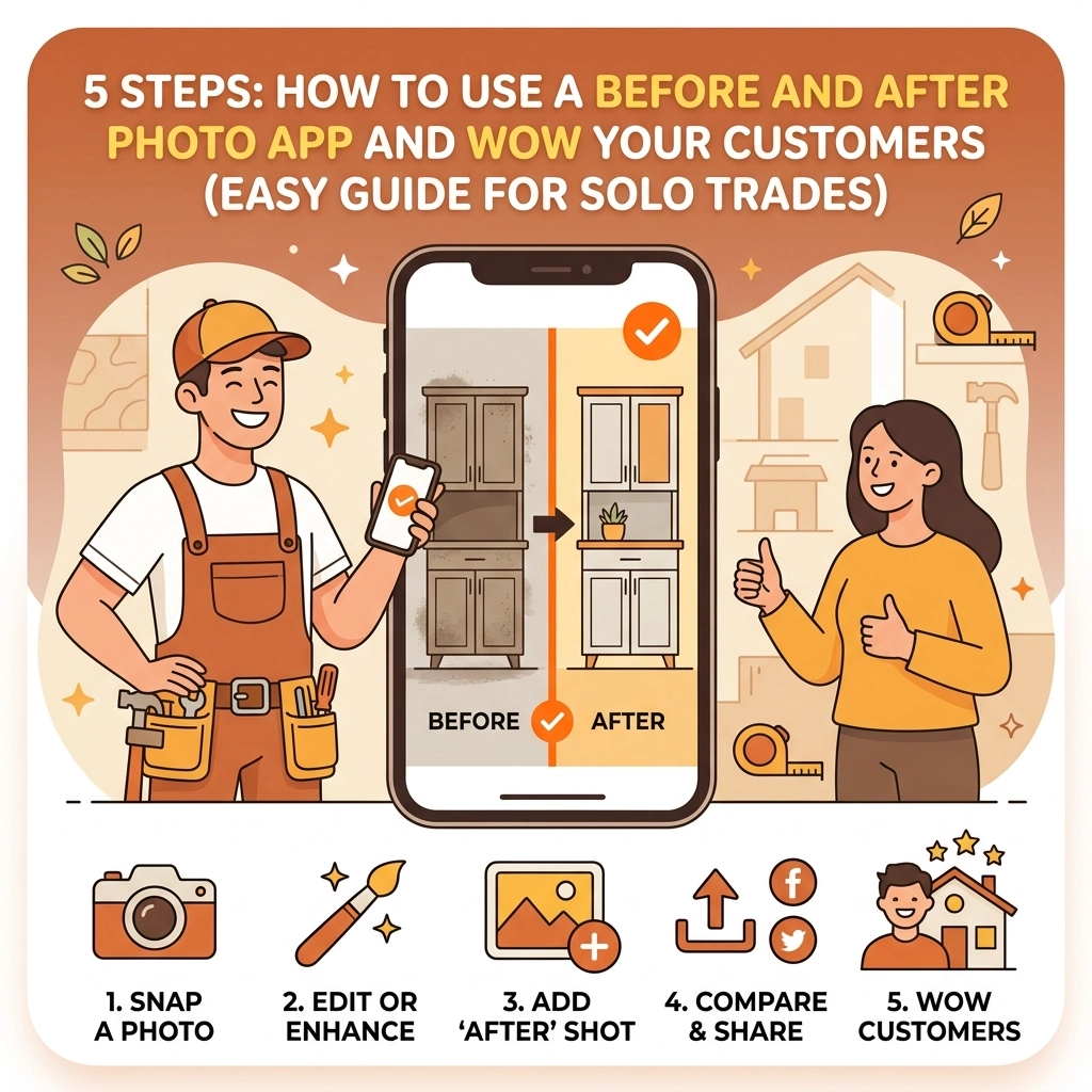 5 Steps How to Use a Before and After Photo App and Wow Your Customers (Easy Guide for Solo Trades)