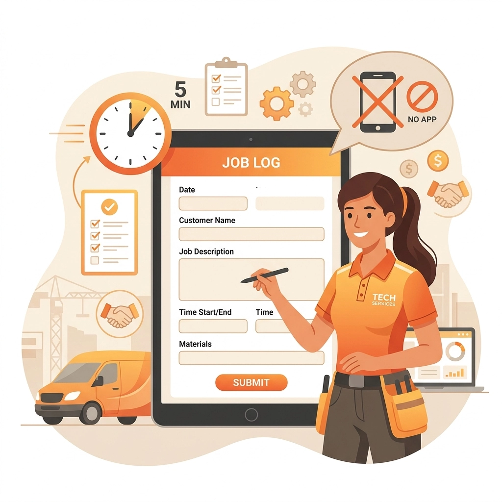 How to Create a Professional Job Log in 5 Minutes (Without Making Your Customers Download an App)