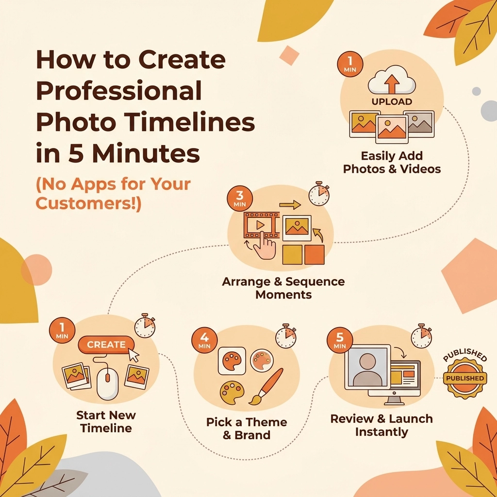 How to Create Professional Photo Timelines in 5 Minutes (No Apps for Your Customers!)